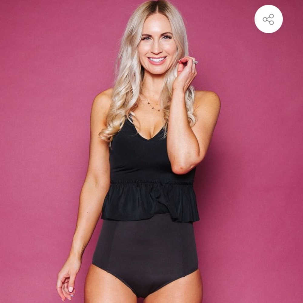 NWT Kortni Jeane high black XL swim bikini bottoms
